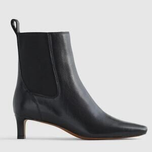 NWOB Madewell Dimes Leather Kitten Heel Chelsea Ankle Boots Black Womens Size 11